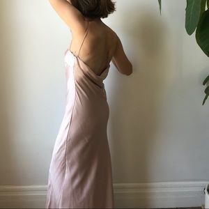 Silk Slip dress with back cowl neck